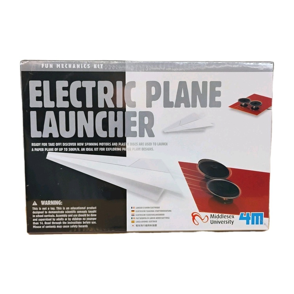 4M Electric Plane Launcher Kit Fun Mechanics Kit for Paper Airplanes New‎ Sealed